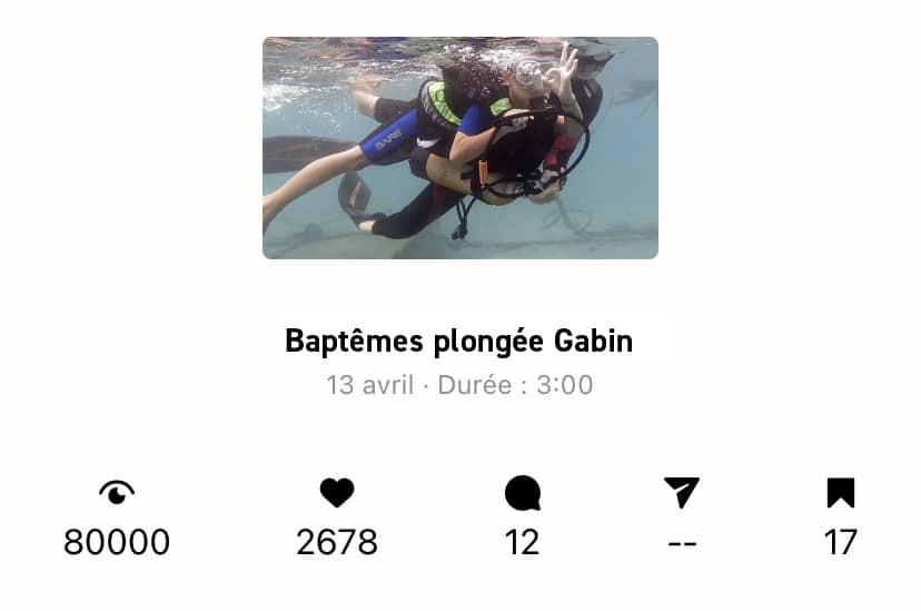 statistiques vidéo Gabin Instagram